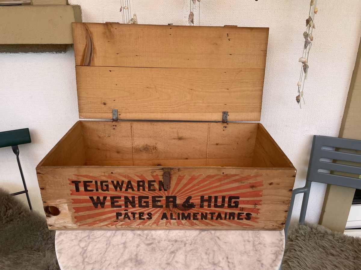 Casse di trasporto: Vintage Holzkiste "Teigwaren Wenger & Hug" – Usato da Basel venduto da Gundeli-25