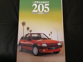 Peugeot 205 Cabriolet Verkaufsprospekt 14 Seiten 1988