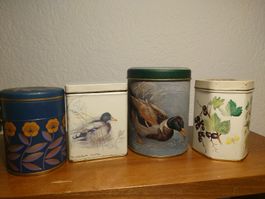 Vier schöne Teedosen vintage