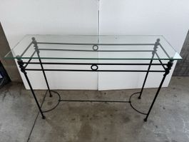 Konsolentisch Glas Metall Gestell schwarz Länge 130cm H80cm