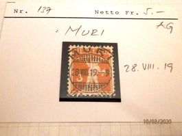 ZNr.137, Vollstempel, MURI  28. VIII. 19