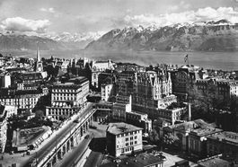 Lausanne VD – Gesamtansicht und Le Bouveret mit Alpen G