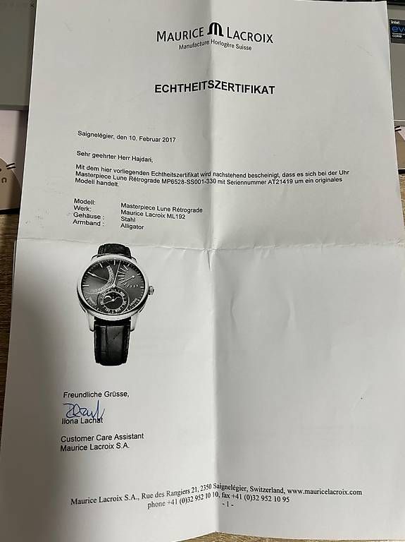 Orologi: Maurice lacroix Masterpiece Uhr – Usato da Felben-Wellhausen venduto da a_hajdari 4