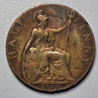 Half Penny Münze von 1914
