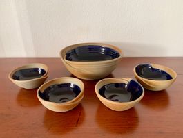 Set 1 grosse Schüssel + 4 kleine Schüsseln aus Steinzeug