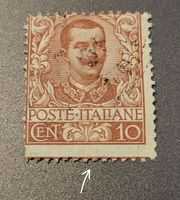 Italien briefmarke 1901 abart dezentriert