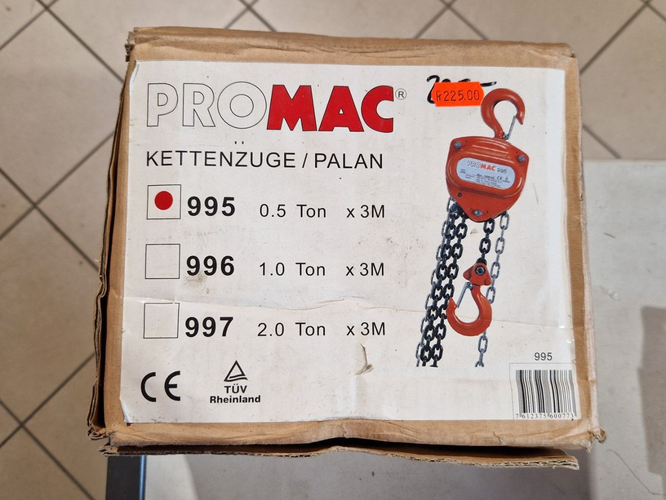 Palans, treuils: Kettenzug Promac 995 0.5Ton – Neuf (Voir description) à schangnau par kobeli1