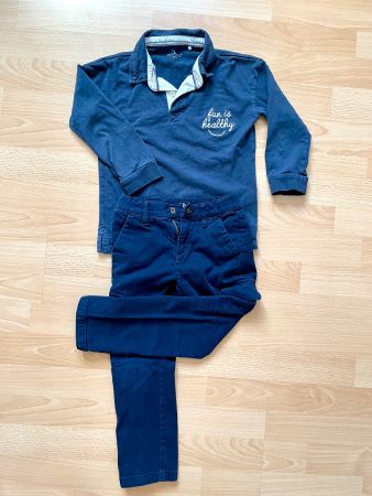 Set für Buben, Gr. 110/116, Langarmshirt und Hose