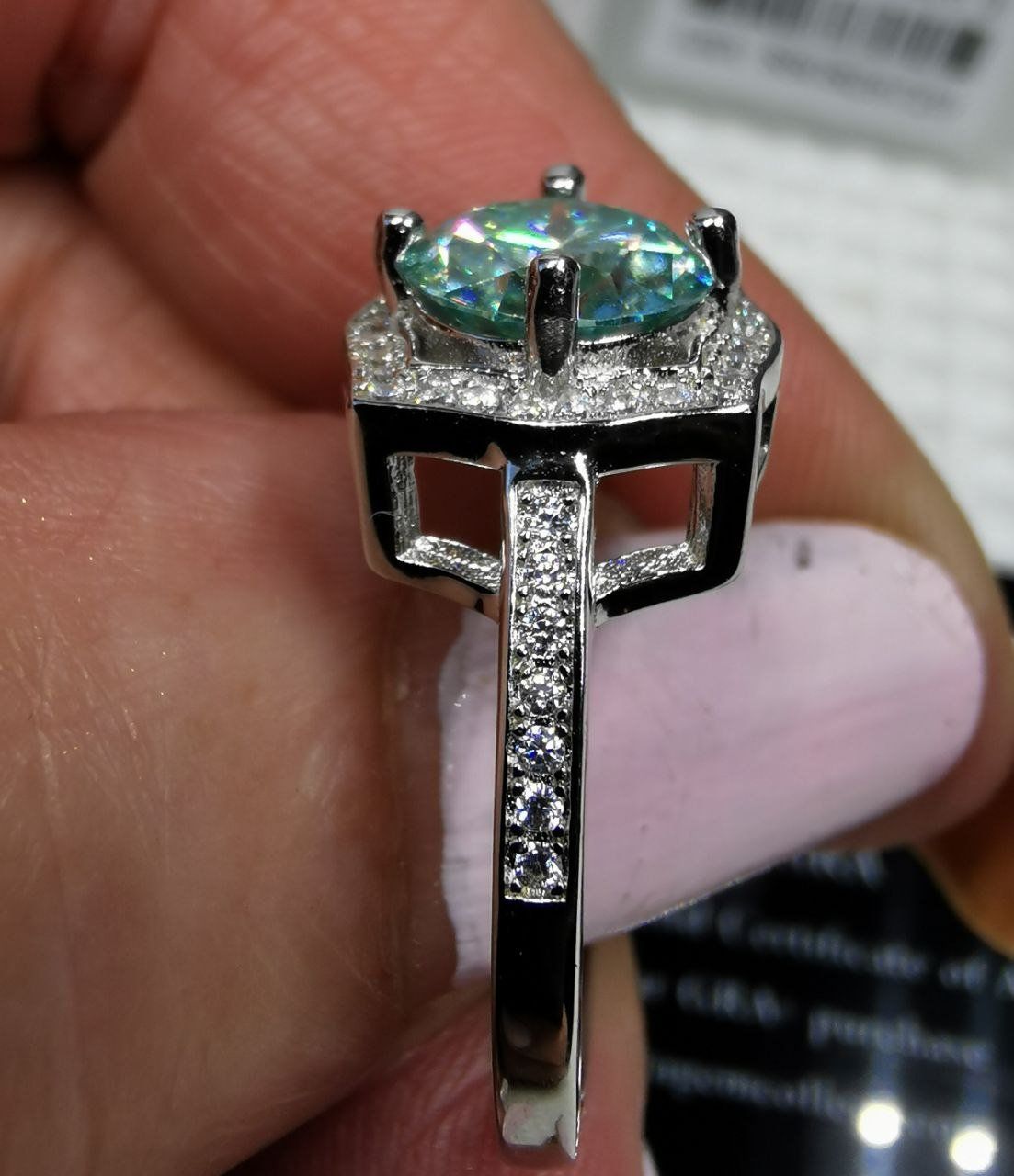 Anelli: Bague argent avec diamant de moissanite de 2 ct certifié GRA – Nuovo e nell'imballaggio originale da Reconvilier venduto da Tsma67 6