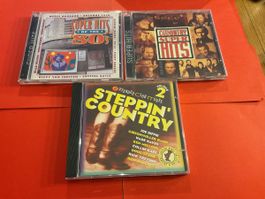 3 Country Musik CDs Super Hits und Steppin Country Set