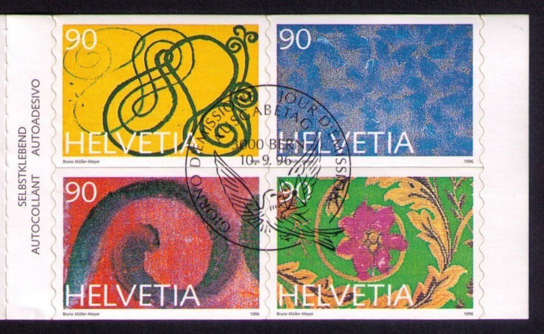 Alle Briefmarken: 1996_897-900_MARKENHEFT 0-98_10.9.96 Bern Brieftaube_ET+DECK – Gebraucht aus Marthalen von Ch_quality 2