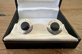 Montblanc Manschettenknöpfe Silber Schwarz neuwertig