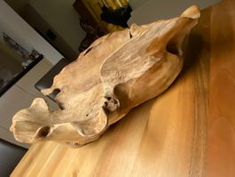 Sehr schöne Deko- oder Obstschale aus Holz massiv