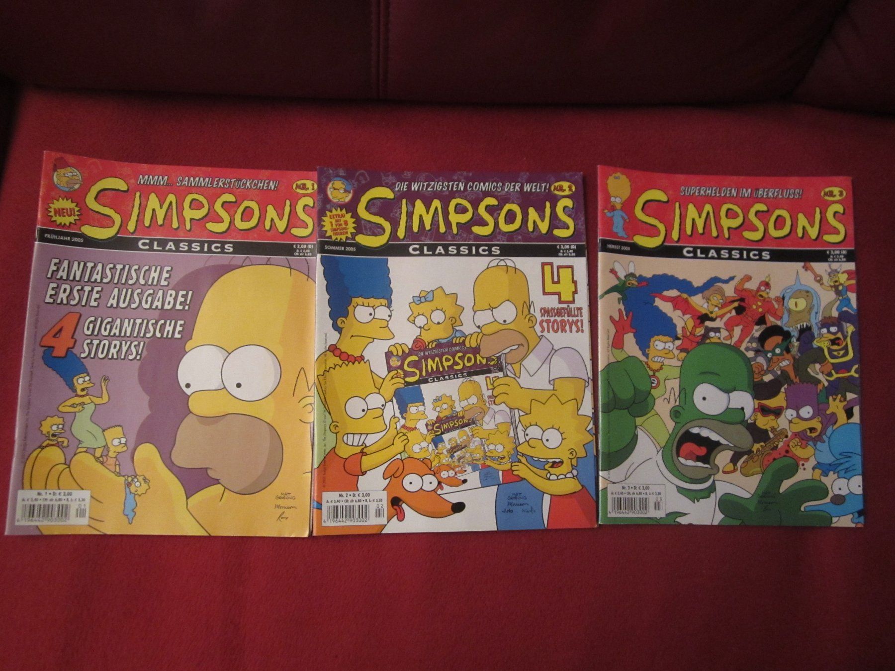 Fumetti: 3 X SIMPSONS COMIC CLASSICS NR. 1 BIS 3  MIT POSTER!!! – Usato da Volketswil venduto da nemo2000