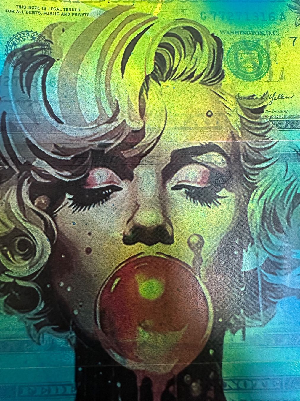 Dipinti: SMG: Bubble Monroe, Geldkunst, Echte Dollars, UNIKAT – Nuovo (secondo la descrizione) da Meilen venduto da Smgdesign 4