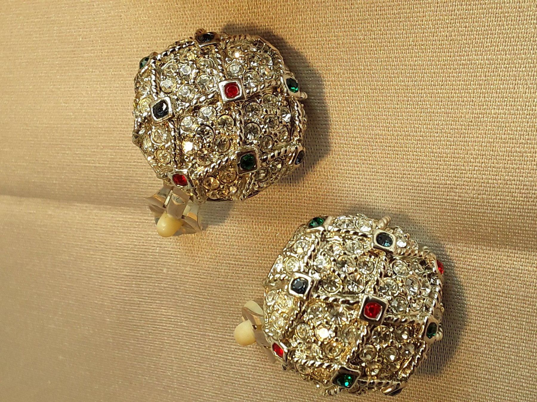 Orecchini pendenti & Orecchini a lobo: Vintage luxuriöse Strass Ohrclips 80er – Usato da Zürich venduto da helsan 8