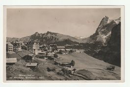 Selten Postkarte, Mürren mit Männlichen, Wetterhorn u. Eiger