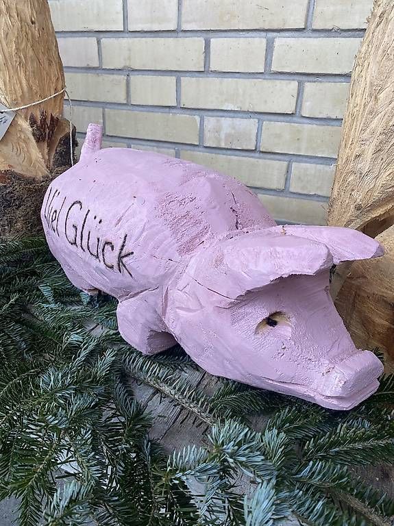 Statuette: Glücksschwein aus Holz – Usato da Wiesendangen venduto da argon03 1