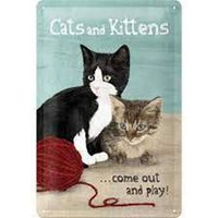 Blechschildkarte - CATS AND KITTENS