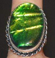 Ring L-5928 – Australischer grüner Triplet Opal verstellbar