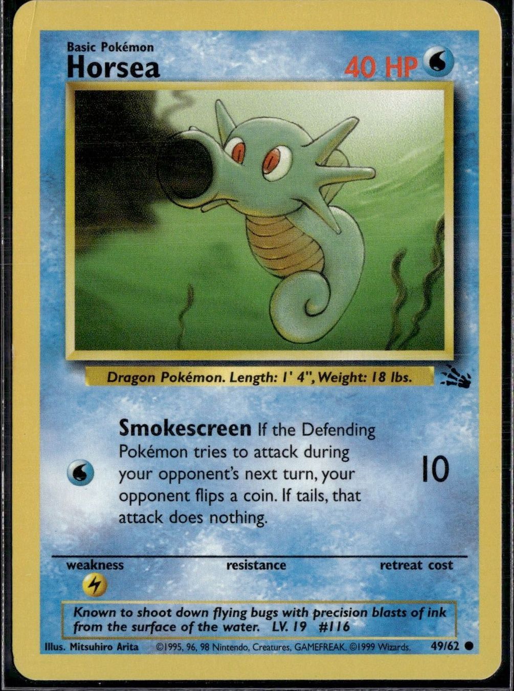 Pokémon Carte collezionabili: Horsea 49/62 Fossil – Usato da Zürich venduto da pokemon_cards