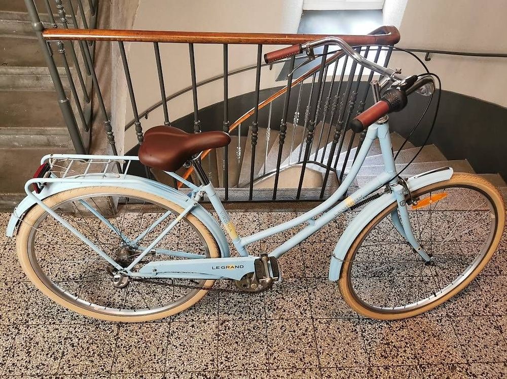 Canellini Vélo De Ville Vintage Italien - Cadre Aluminium 28 Pouces, 6 Vitesses, Panier Et Sacs Inclus - Rose/cuivre