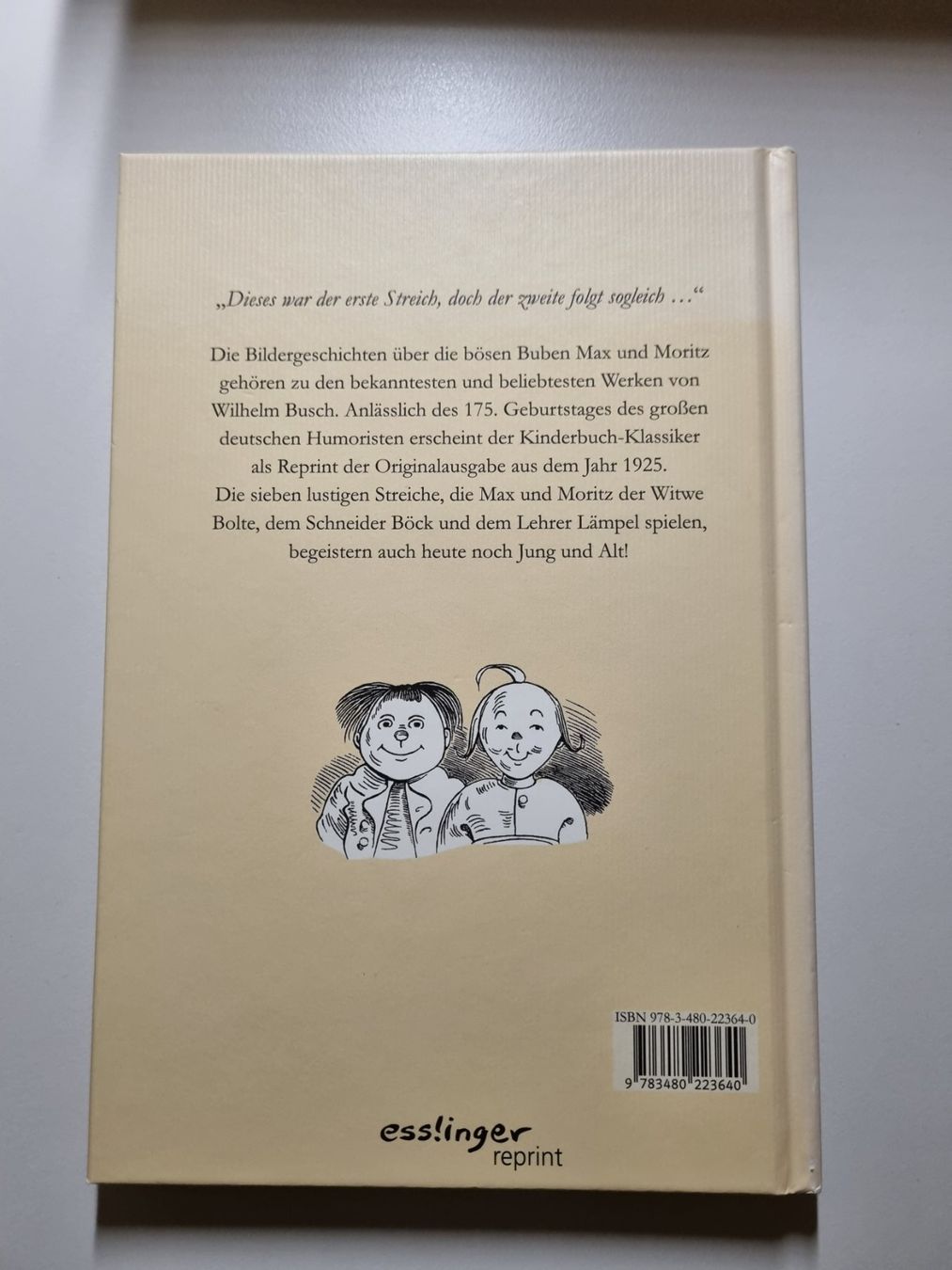 Libri: Max und Moritz Bubengeschichten in sieben Steichen – Nuovo (secondo la descrizione) da Zofingen venduto da Felpa 1