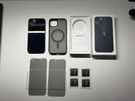 Apple iPhone 13 midnight blue 128GB mit Zubehör