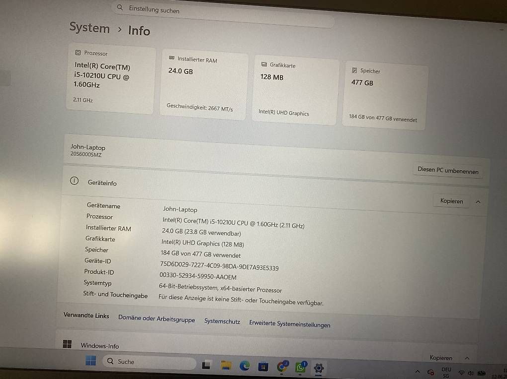 Notebook: Lenovo Thinkpad T15 – Usato da Zürich venduto da ER- 2