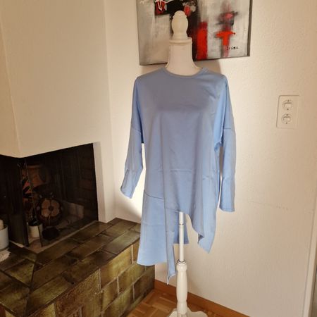 Dolce Vita Shirt Bluse Gr. 38-44 Oversize hellblau Baumwolle
