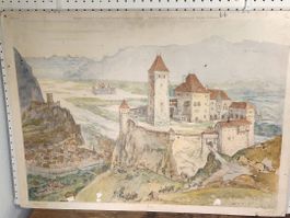 Wunderschönes Schulwandbild Nr 8  Adolf Tiche Castello