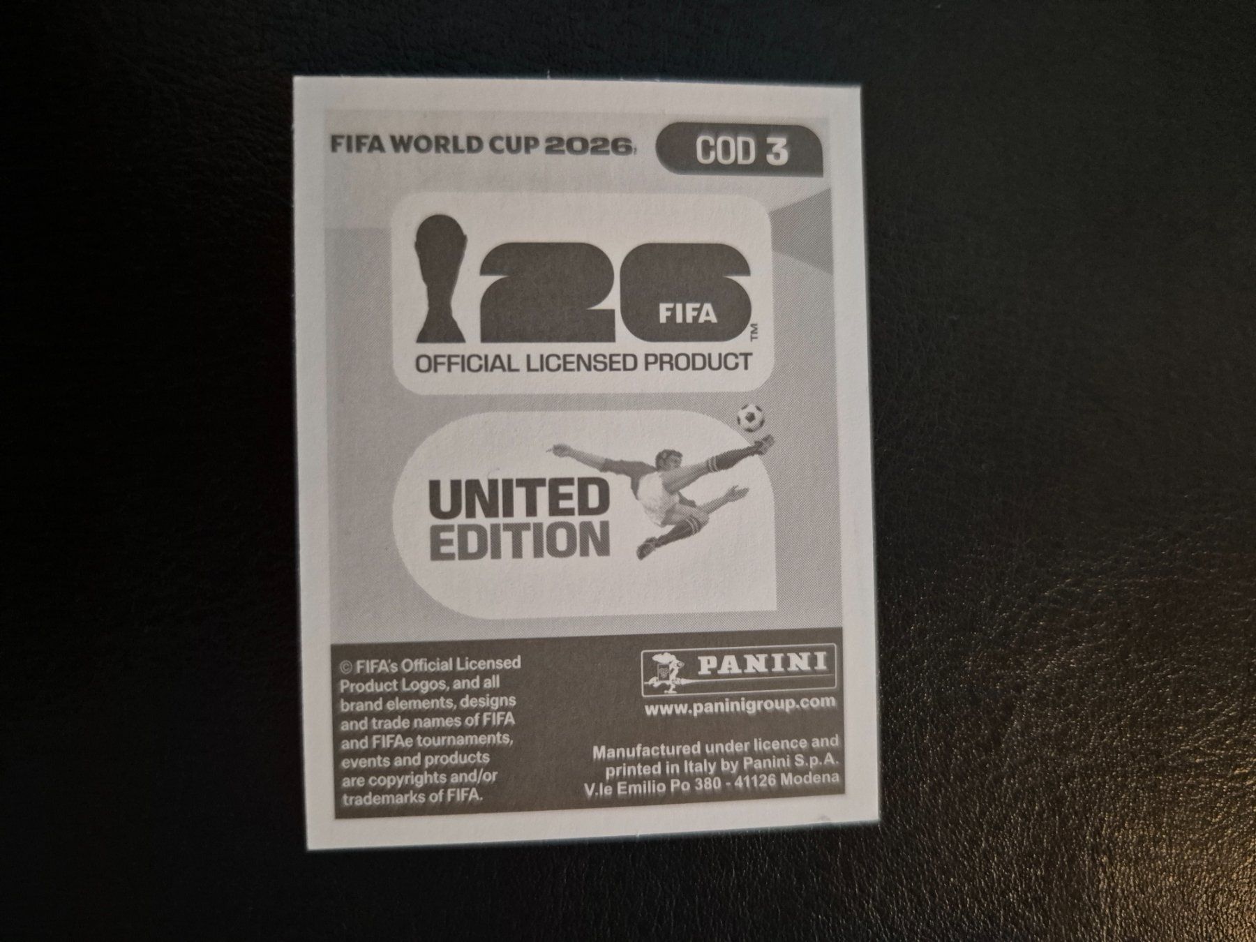 Panini Carte collezionabili: Panini WM 26 COD 3 – Nuovo (secondo la descrizione) da Rorschacherberg venduto da AJ3108 1