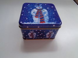 Blechdose Schneemann, NEU!, 11.5 x 11.5 x 7.5 cm