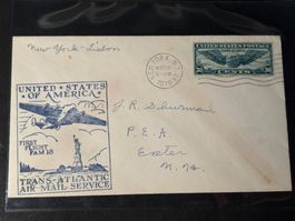 Luftpost Brief 1939, Erstflug FAM18 New York - Lissabon