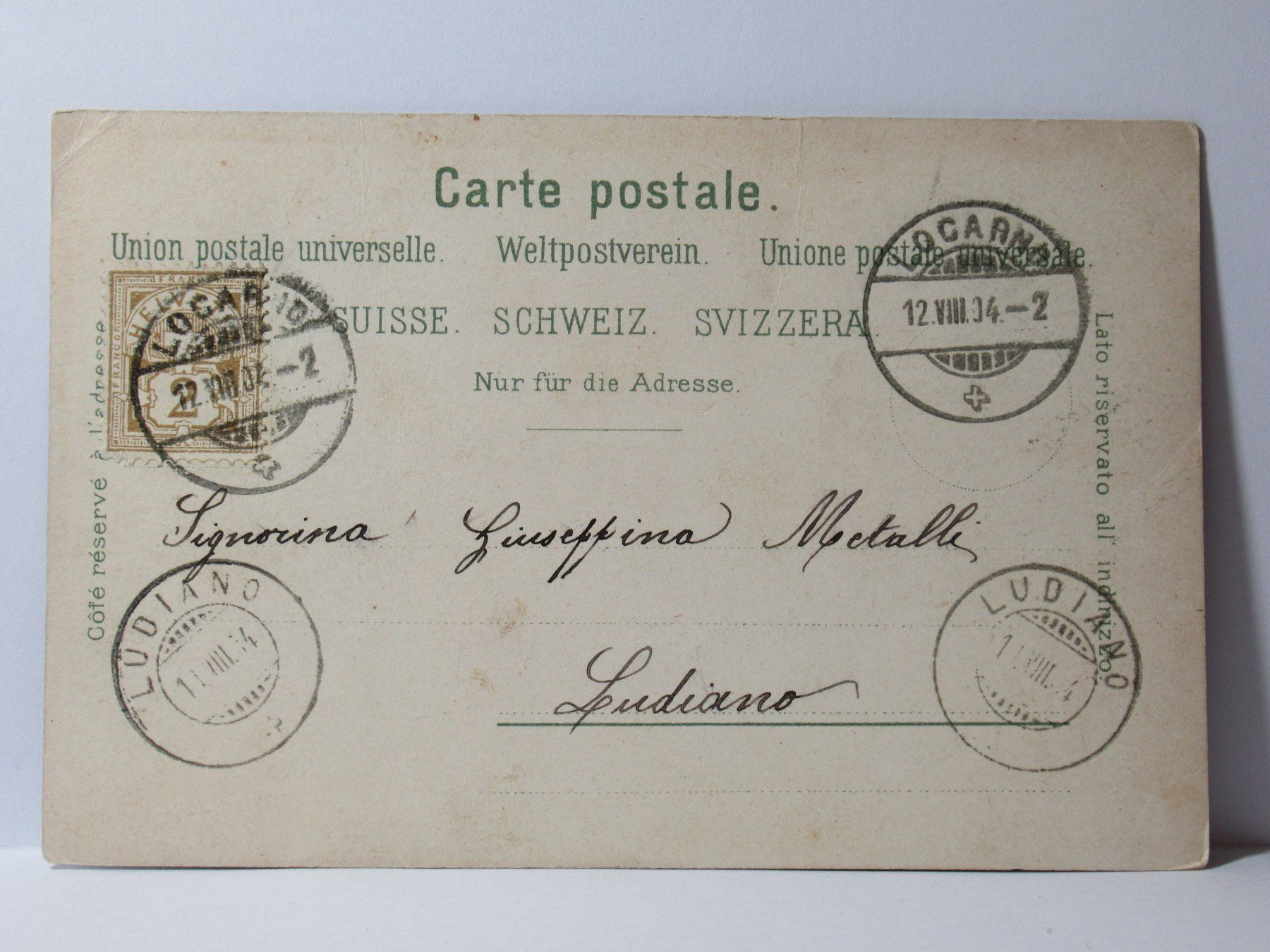 Cartoline postali: Locarno , Piazza grande   1904 – Usato da Grenchen venduto da Bluemchen1900 1