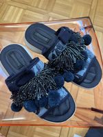 Marc Jacobs Pantoletten blau mit Perlen Grösse 36
