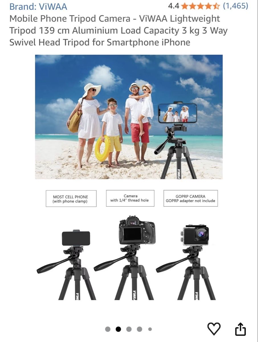 Treppiedi & Teste: VIWAA T1 Tripod Travel  – Nuovo (secondo la descrizione) da Schaffhausen venduto da vandemonian 3