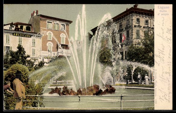 Cartes postales: AK Lugano, Getto d`acqua – D'occasion à Berlin par bartko-reher