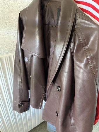 Jacke MNG Kunstleder braun Grösse S guter Zustand
