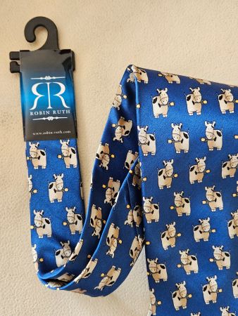 ROBIN RUTH TRENDY Krawatte Kühe Büro Vintage Necktie Neu