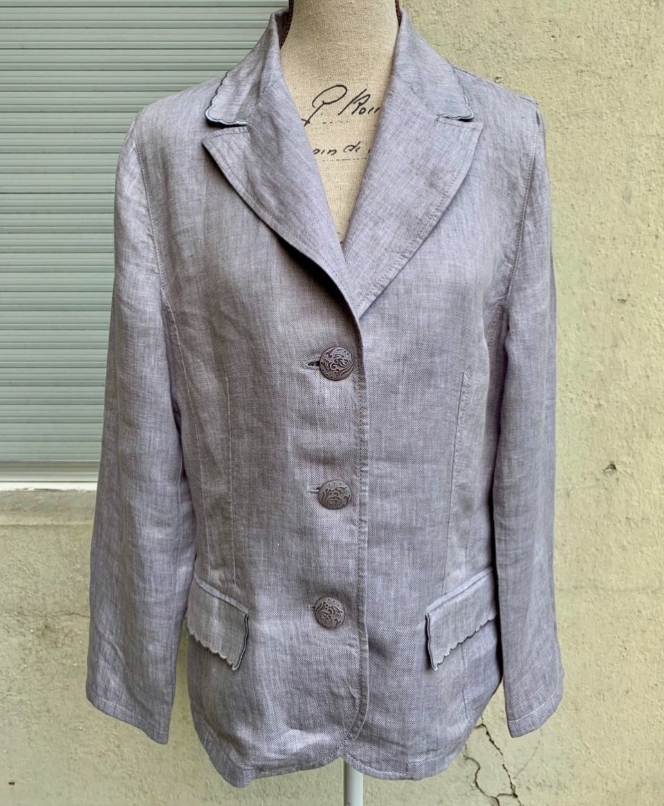 Walder Jacken: Superbe petit blaser fin FRANK WALDER beige gris t.M – Gebraucht aus Martigny von only__you