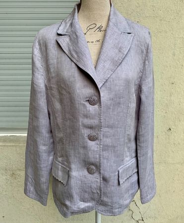 Superbe petit blaser fin FRANK WALDER beige gris t.M