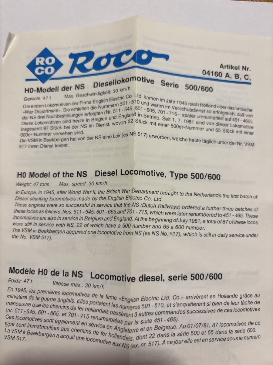 Roco Modelleisenbahnen: Roco Diesellokomotive 04160 A – Neu (gemäss Beschreibung) aus Arth von ali_k5zy 1