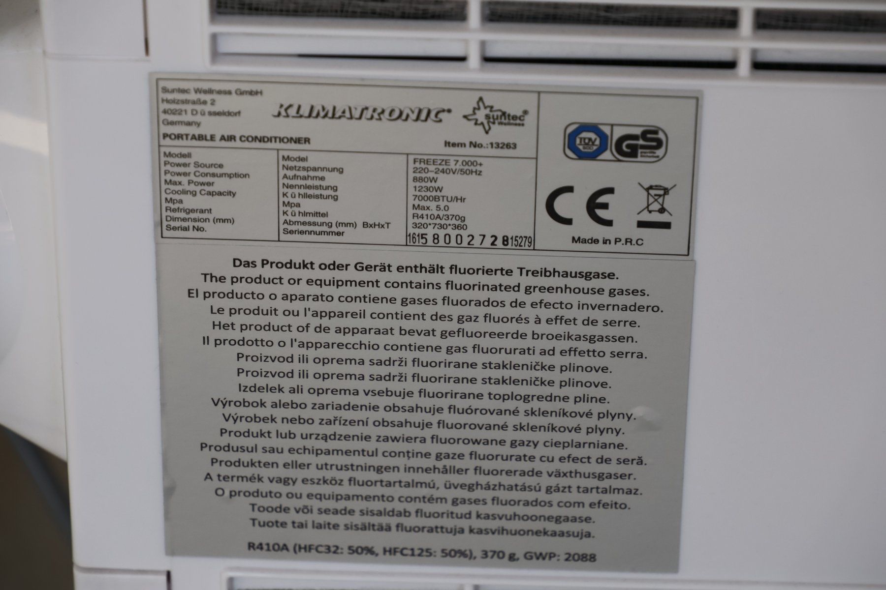 Climatiseurs: Climatiseur portable Suntec – D'occasion à Domdidier par Tcoulon 1