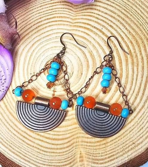 Ohrringe & -stecker: Ohrringe Dame Farao Karneol Boho Style – Neu (gemäss Beschreibung) aus Rudolfstetten von MadebyBrina