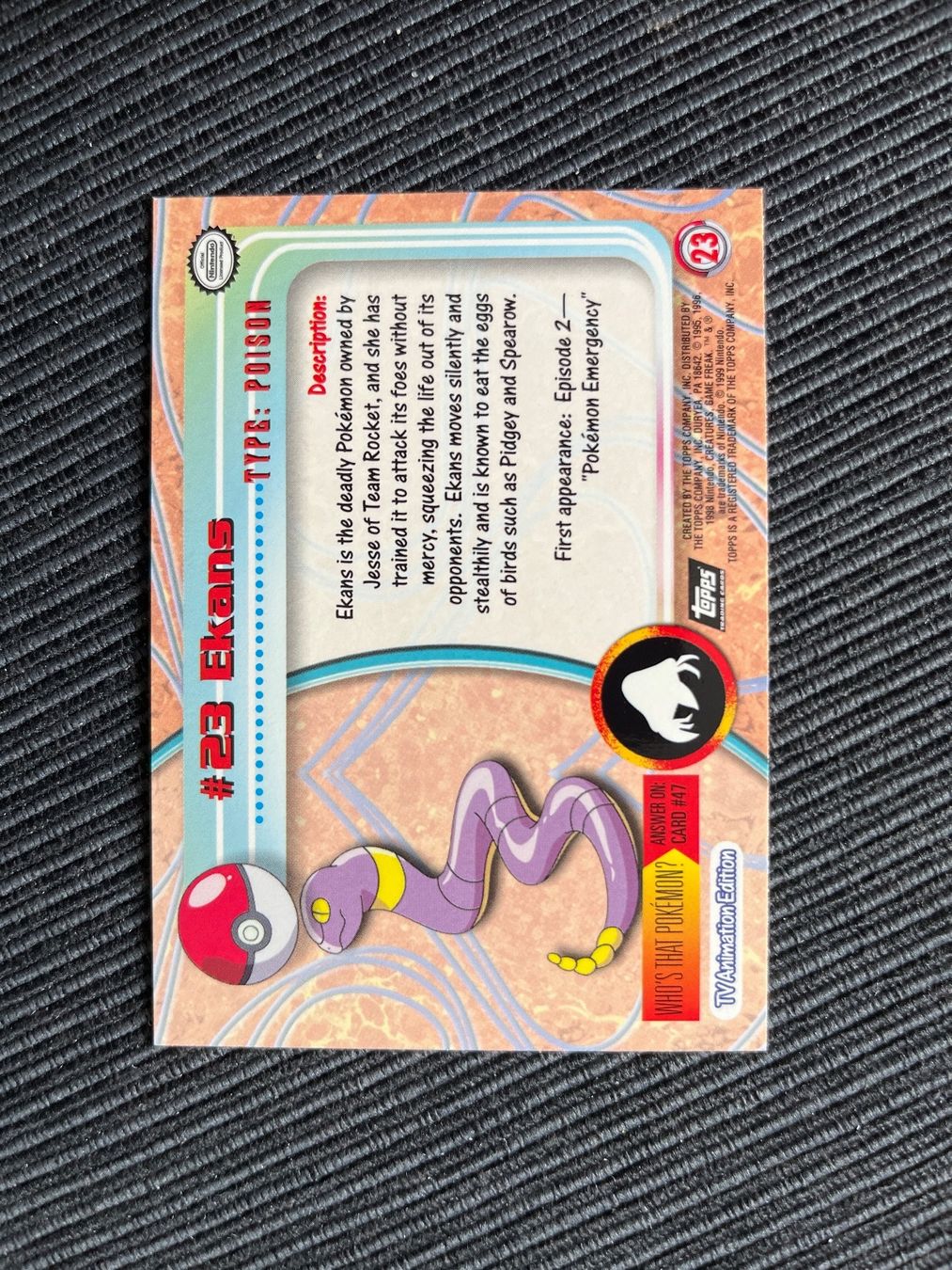 Pokémon Sammelbilder & Trading cards: Pokemon Ekans Rettan Holo Topps Series 1 Mint – Neu (gemäss Beschreibung) aus Wabern von Collectfun 1