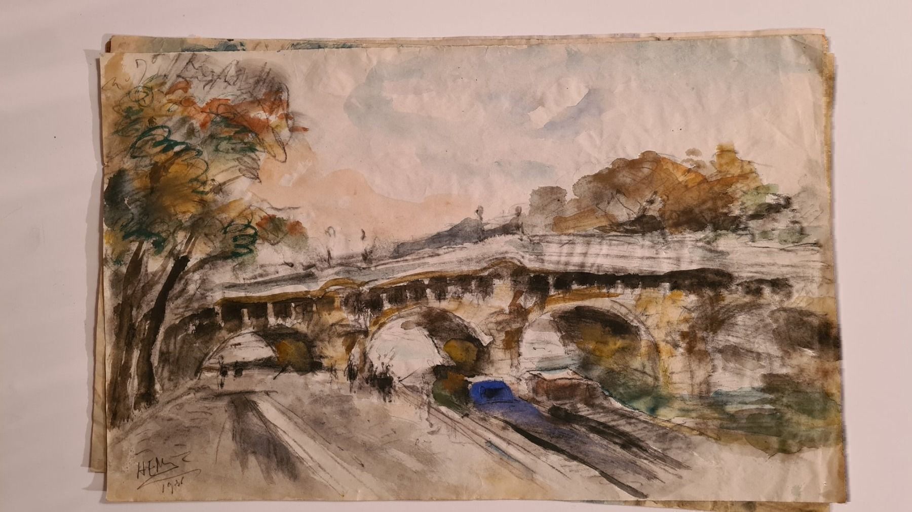 Dipinti: Herbert Meyer 1882-1960 Orig. Aqu. Paris – Usato da Emmenbrücke venduto da Kunstankaufverkauf9