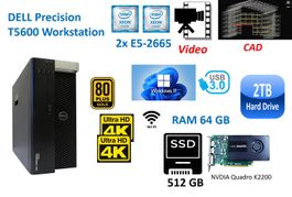 PC Dell Workstation T5600 64GB 2x XEON E5 16cores K2200