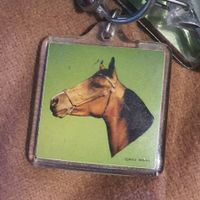 Porte-clés vintage cheval 4x4 cm