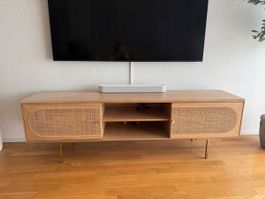 TV-Möbel Rattan-Look Massivholz (gut erhalten) 180cm Breit